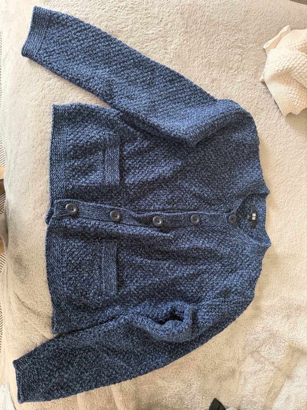 Uniqlo Textured Navy Button-Front Women's Cardigan